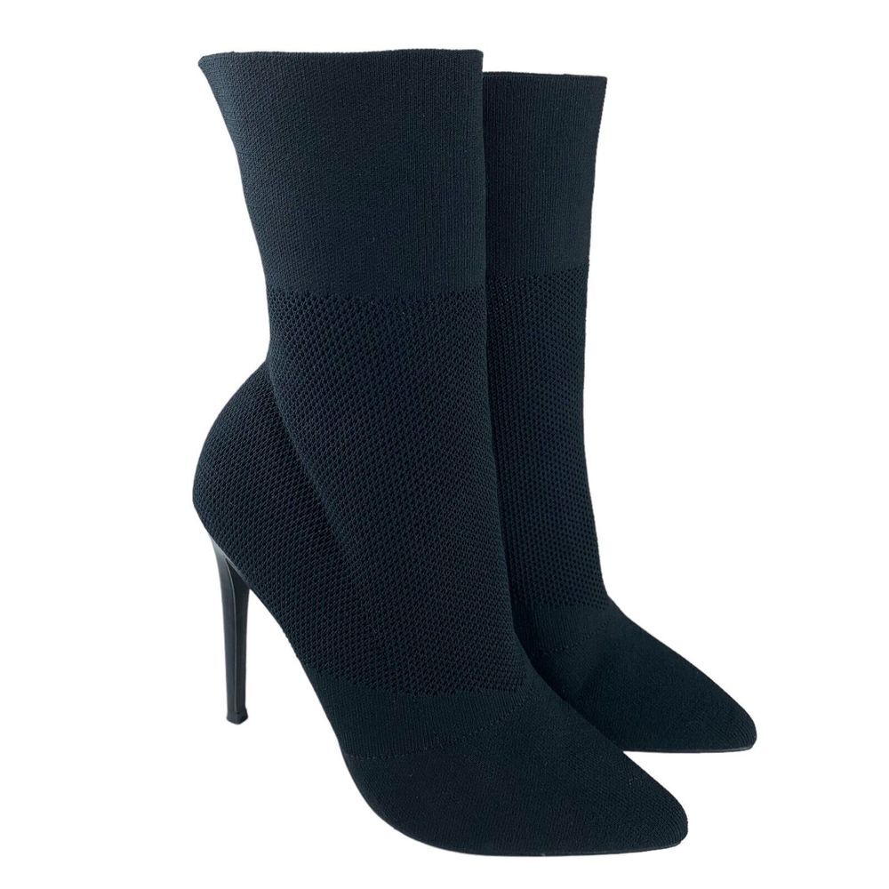 Steve Madden Women's Century High Heel Sock Boots 8M Black Pull On Bootie